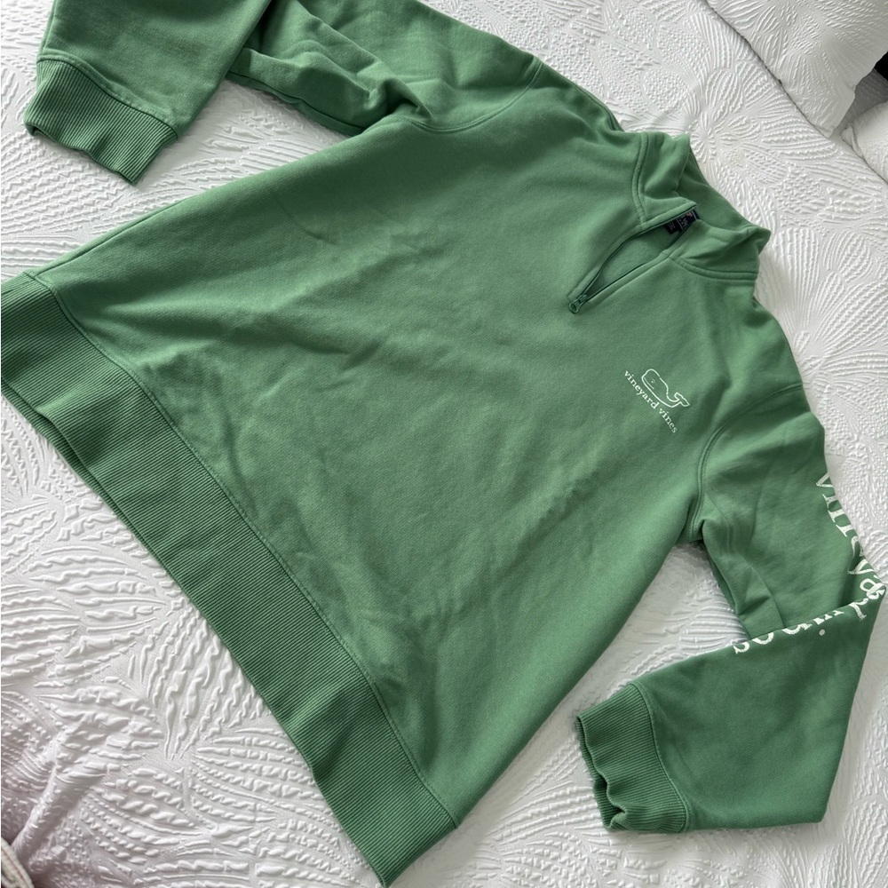Vineyard Vines Green Quarter-Zip Sweater